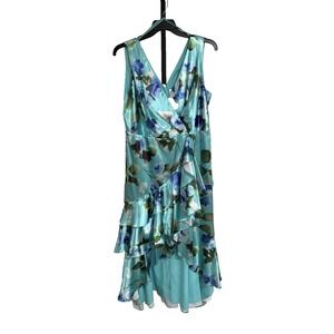 Eliza J womens formal cocktail floral DRESS lined long sz 14W BRAND NEW $209 H1